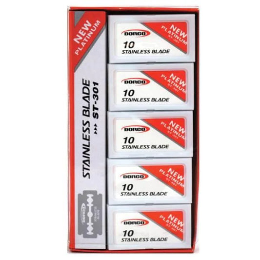 Dorco 100 Piece Platinum Stainless Double Edge Razor Blades